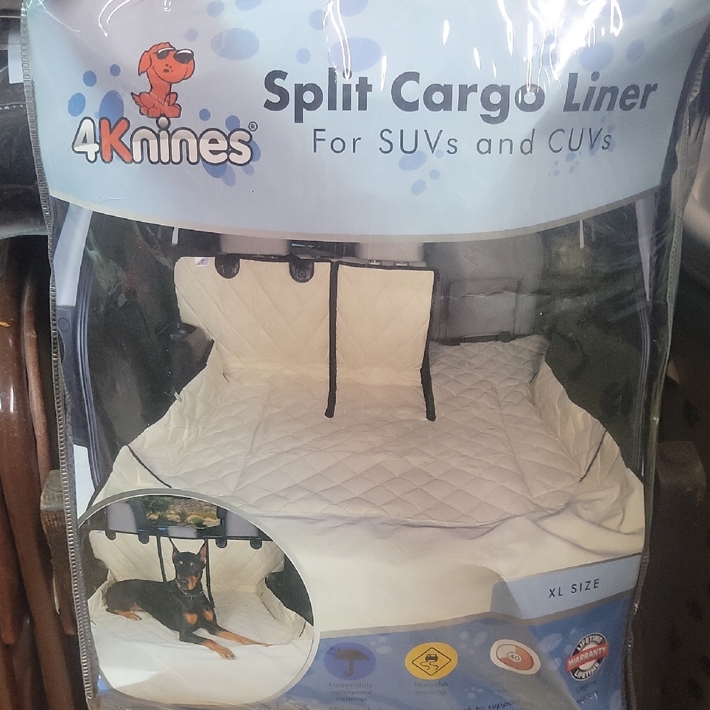 Cream Split Cargo Liner for SUVs and CUVs